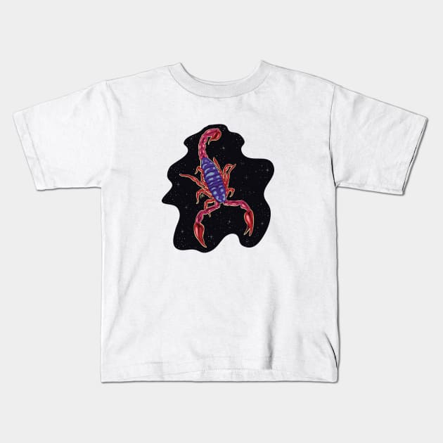 Cosmic Scorpio Kids T-Shirt by KMogenArt